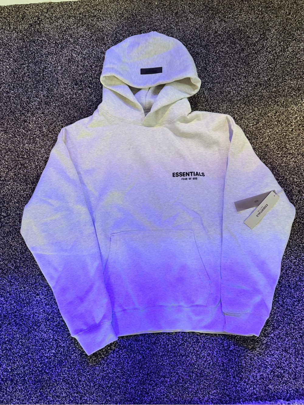 Essentials Men's Cream Pullover Hoodie with Subtle Logo